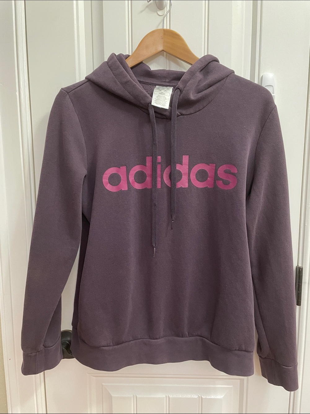 ADIDAS dark purple hoodie sweatshirt Size Large